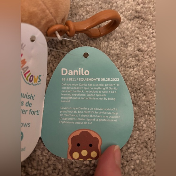 NWT Danilo chocolate banana toast Squishmallow clip - Picture 2 of 6
